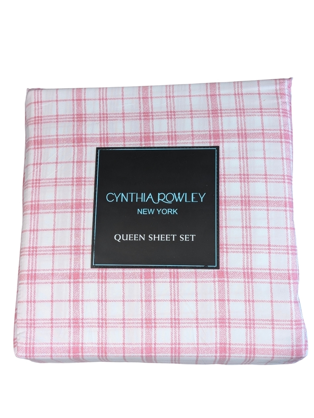 Cynthia Rowley Pink Plaid Queen Sheet Set